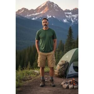 REI Co-Op Men's 38 Brown Relaxed Nylon Cargo Short Gorpcore Hiking Trekking